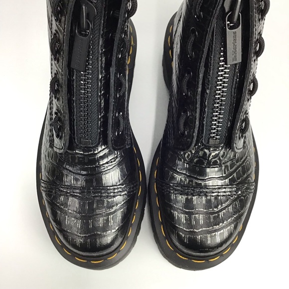 Dr. Martens Sinclair Croc Embossed Platform Boots - Picture 3 of 10